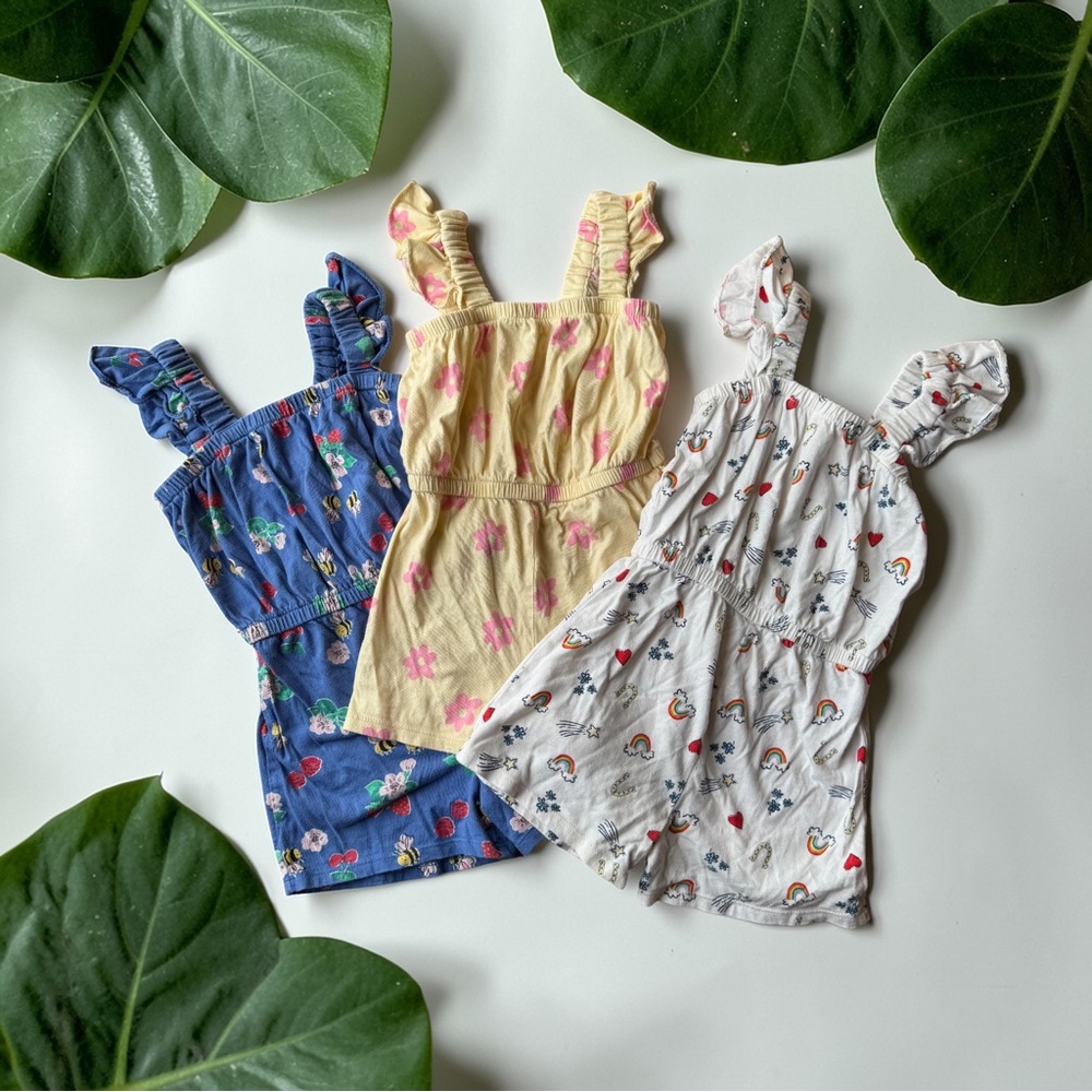 Old Navy Printed Sleeveless Romper Bundle for Toddler Girls